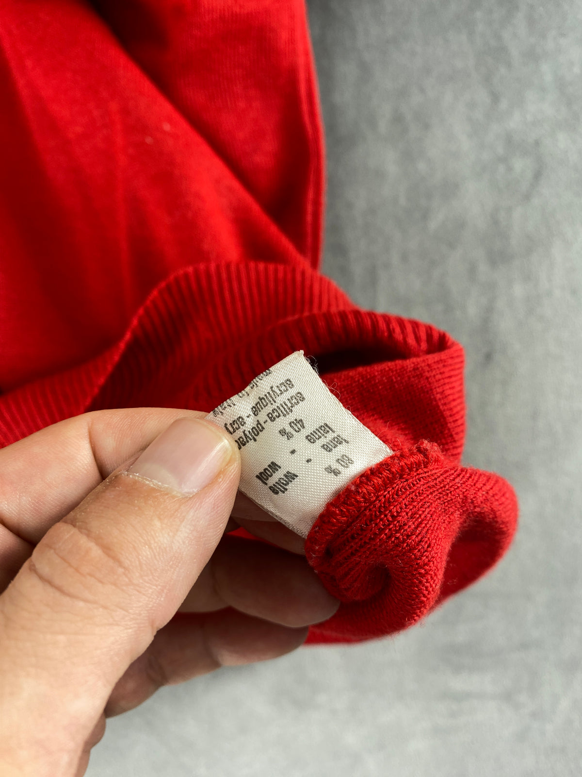 Maglione girocollo lana rosso vintage – Uomo Taglia L
