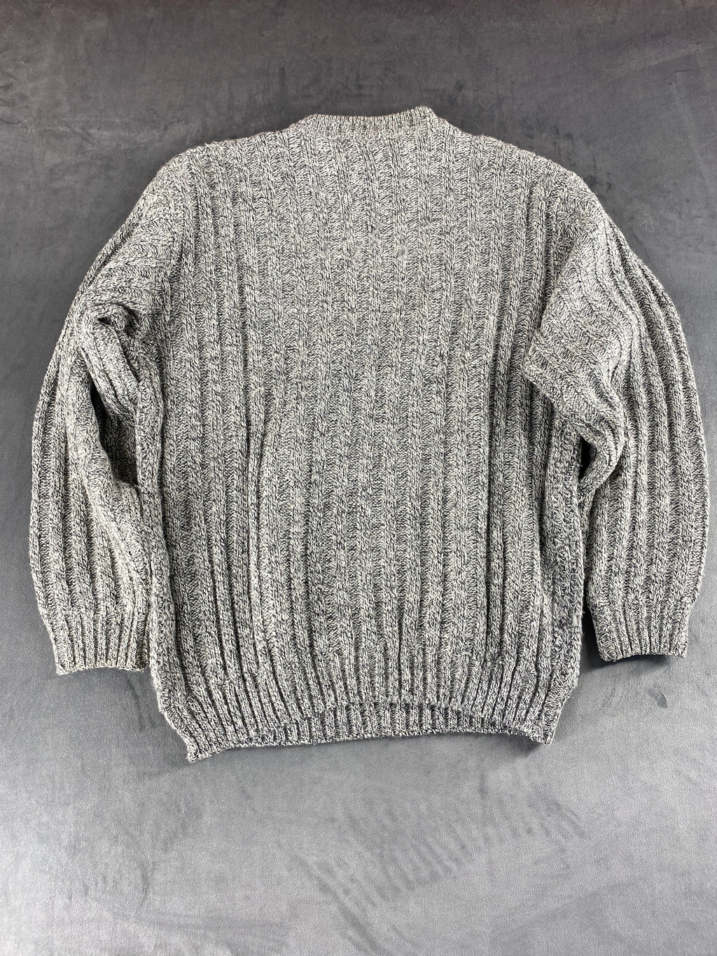 Maglione girocollo lana trecce grigio N.C. Trading vintage – Donna Taglia XL