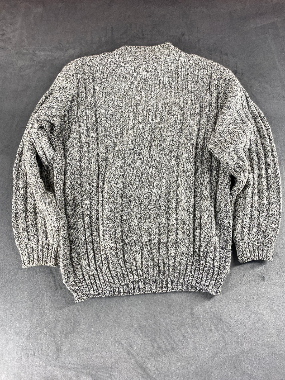 Maglione girocollo lana trecce grigio N.C. Trading vintage – Donna Taglia XL