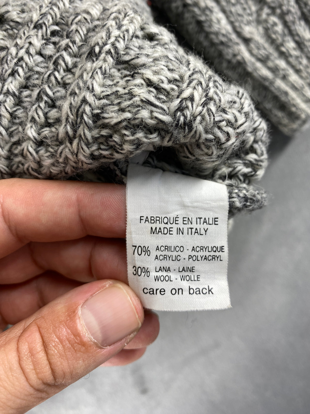 Maglione girocollo lana trecce grigio N.C. Trading vintage – Donna Taglia XL