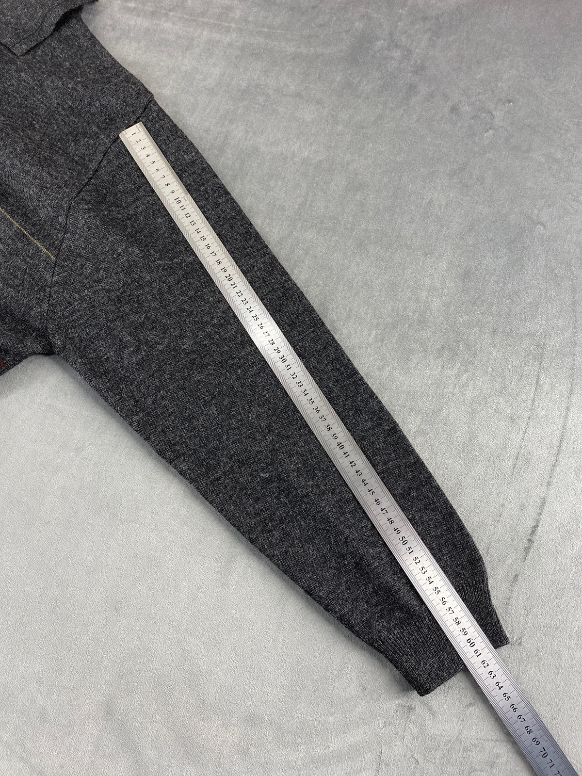 Maglione colletto polo Rodes grigio righe lana vintage – Uomo Taglia XL