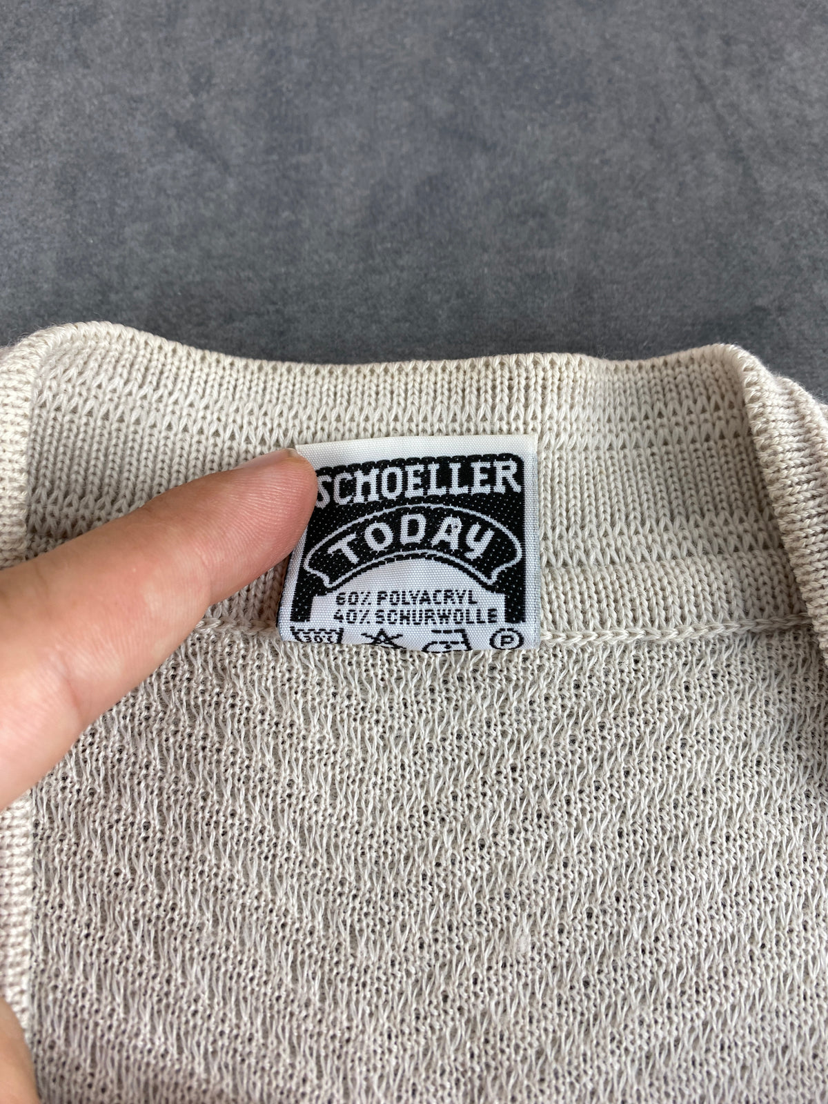 Cardigan scollo a V lana Erka panna vintage – Donna Taglia M
