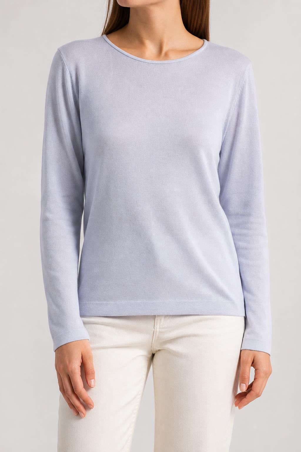 Maglione girocollo pura lana Paola Corbino lilla vintage – Donna Taglia XL
