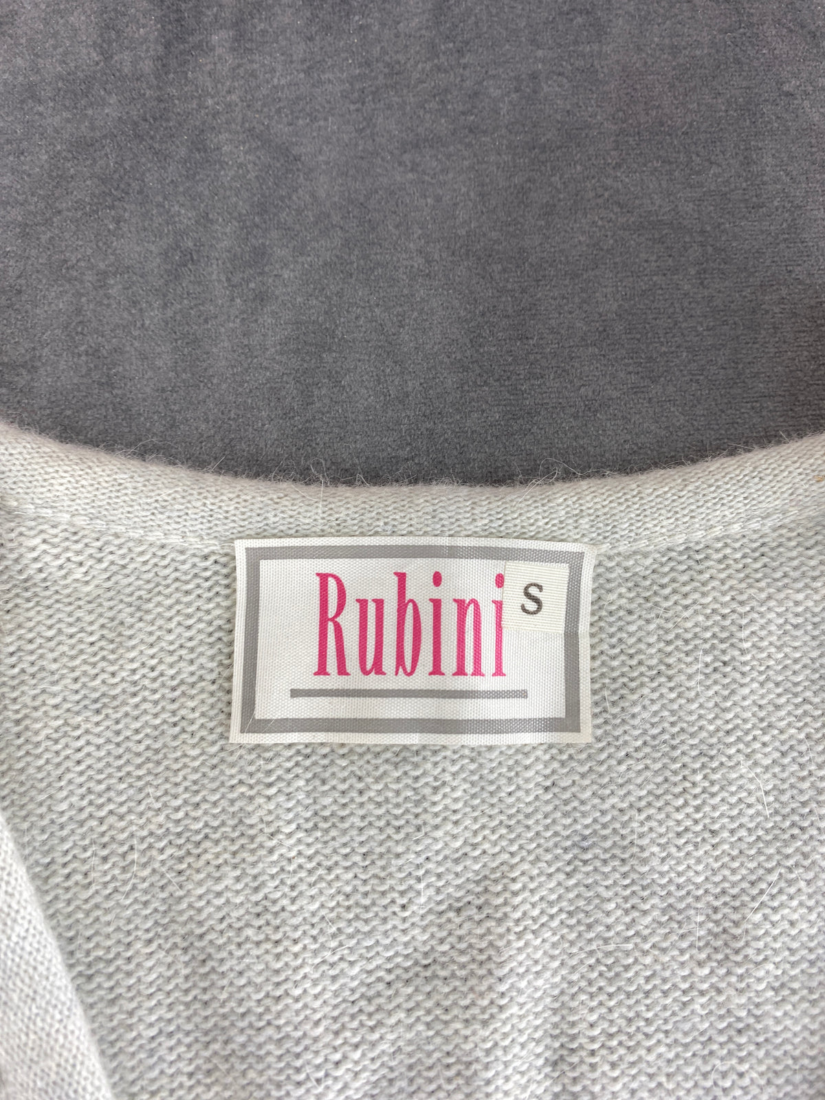 Cardigan scollo a V azzurro panna ricami Rubini's vintage – Donna Taglia XL