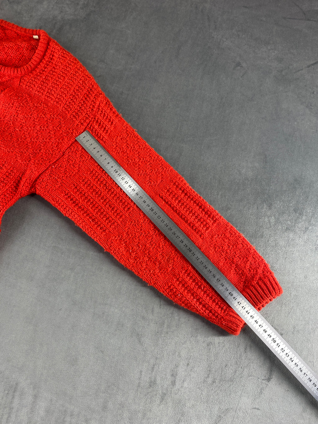 Cardigan girocollo rosso testurizzato vintage – Donna Taglia XL