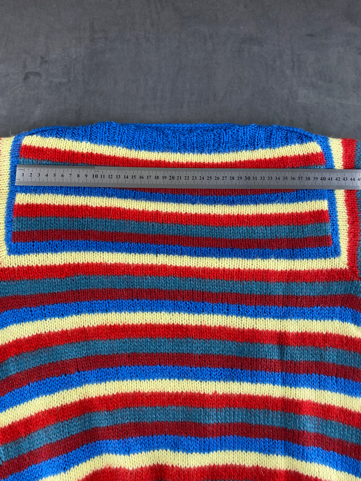 Maglione girocollo a righe multicolore vintage – Donna Taglia XL