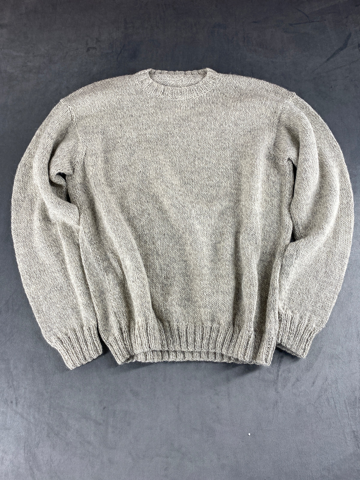 Maglione girocollo grigio mélange vintage – Donna Taglia XL