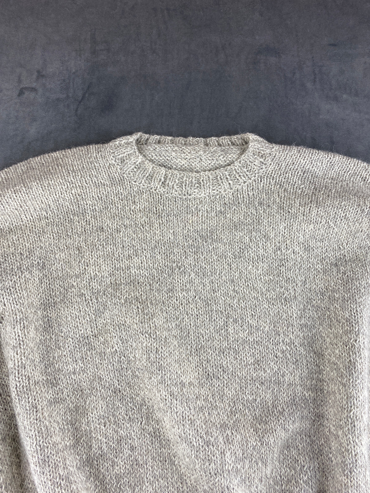Maglione girocollo grigio mélange vintage – Donna Taglia XL