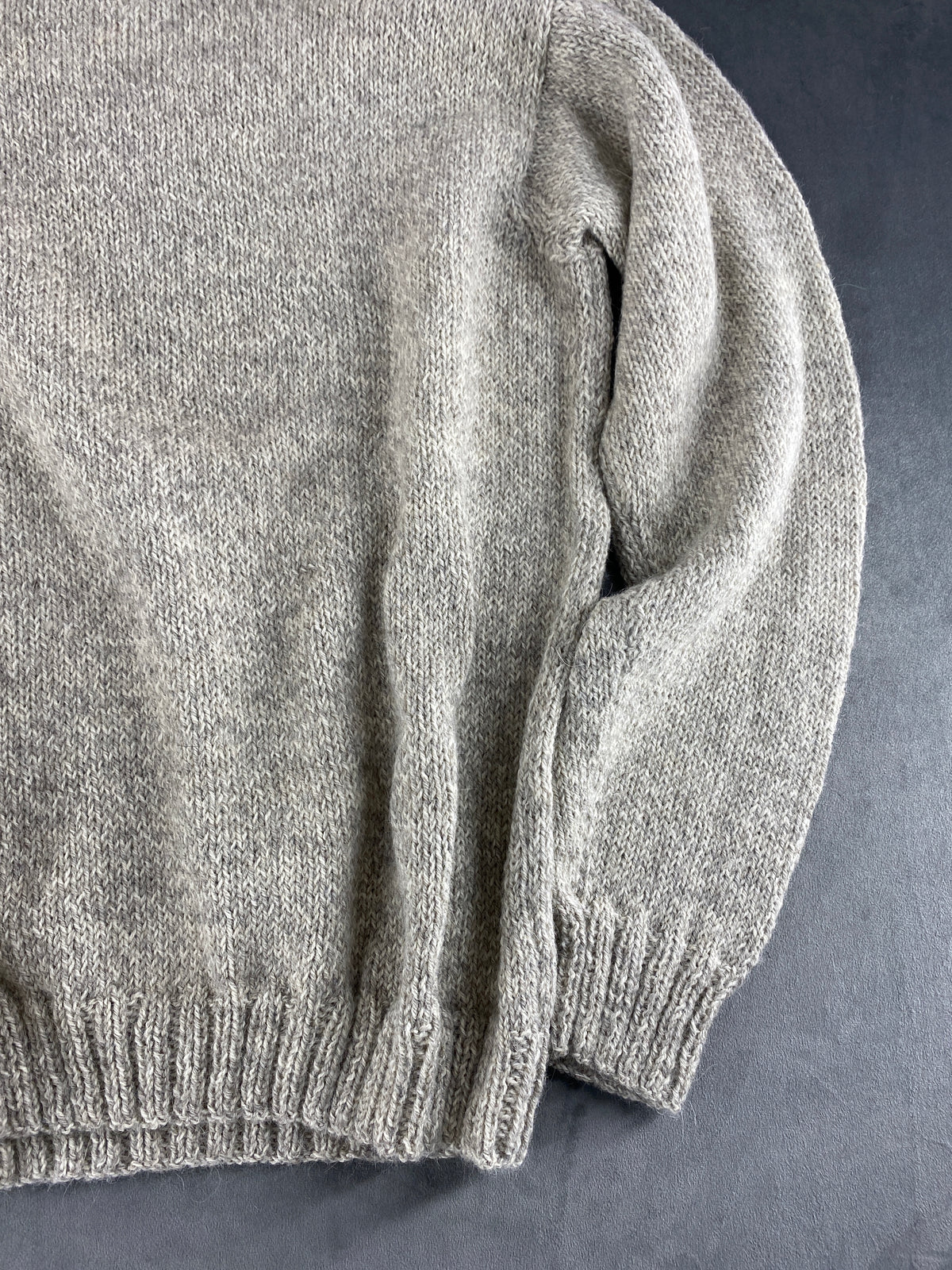 Maglione girocollo grigio mélange vintage – Donna Taglia XL