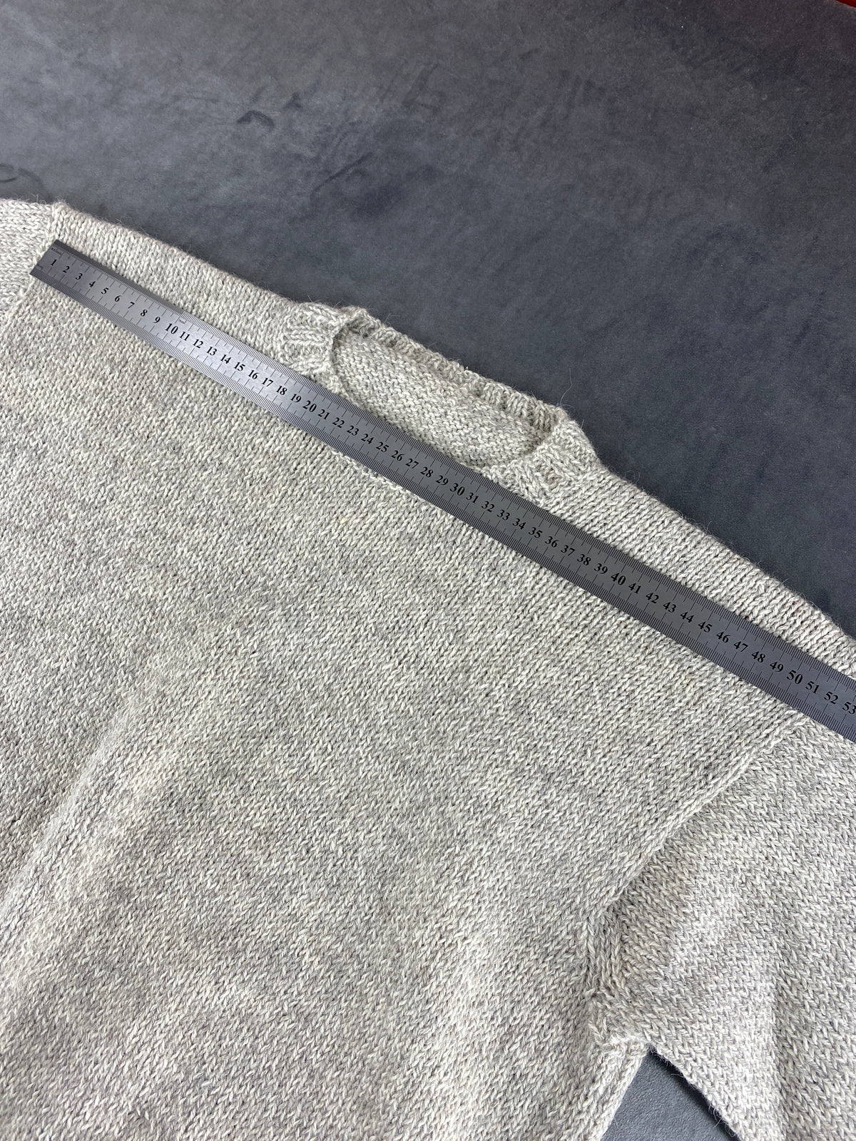 Maglione girocollo grigio mélange vintage – Donna Taglia XL