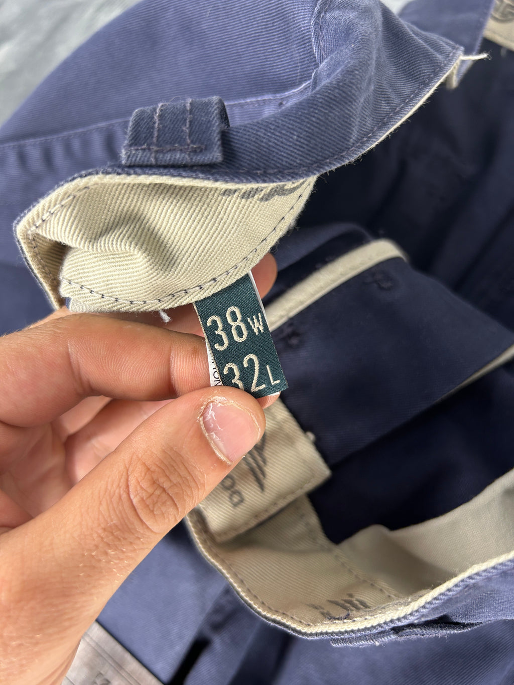 Pantaloni chino Dockers blu navy – Uomo Taglia XXL (W38 L32)