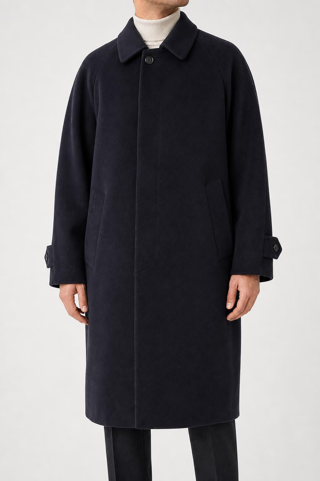 Cappotto lungo Gianfranco Ferré blu navy in lana – Uomo Taglia L (IT 48)