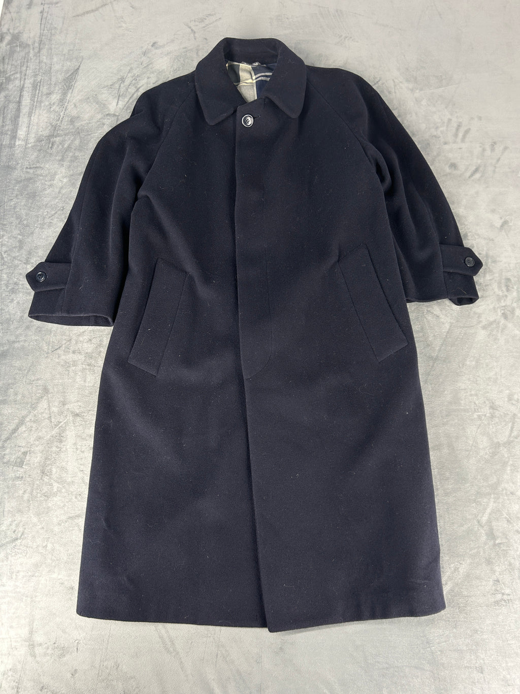 Cappotto lungo Gianfranco Ferré blu navy in lana – Uomo Taglia L (IT 48)