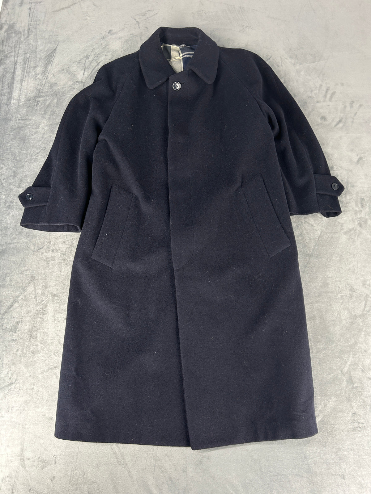 Cappotto lungo Gianfranco Ferré blu navy in lana – Uomo Taglia L (IT 48)
