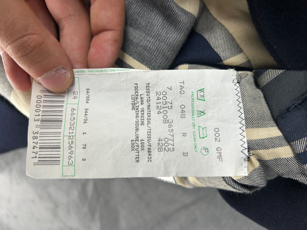 Cappotto lungo Gianfranco Ferré blu navy in lana – Uomo Taglia L (IT 48)