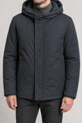Giubbotto imbottito Woolrich grigio scuro con cappuccio – Uomo Taglia L