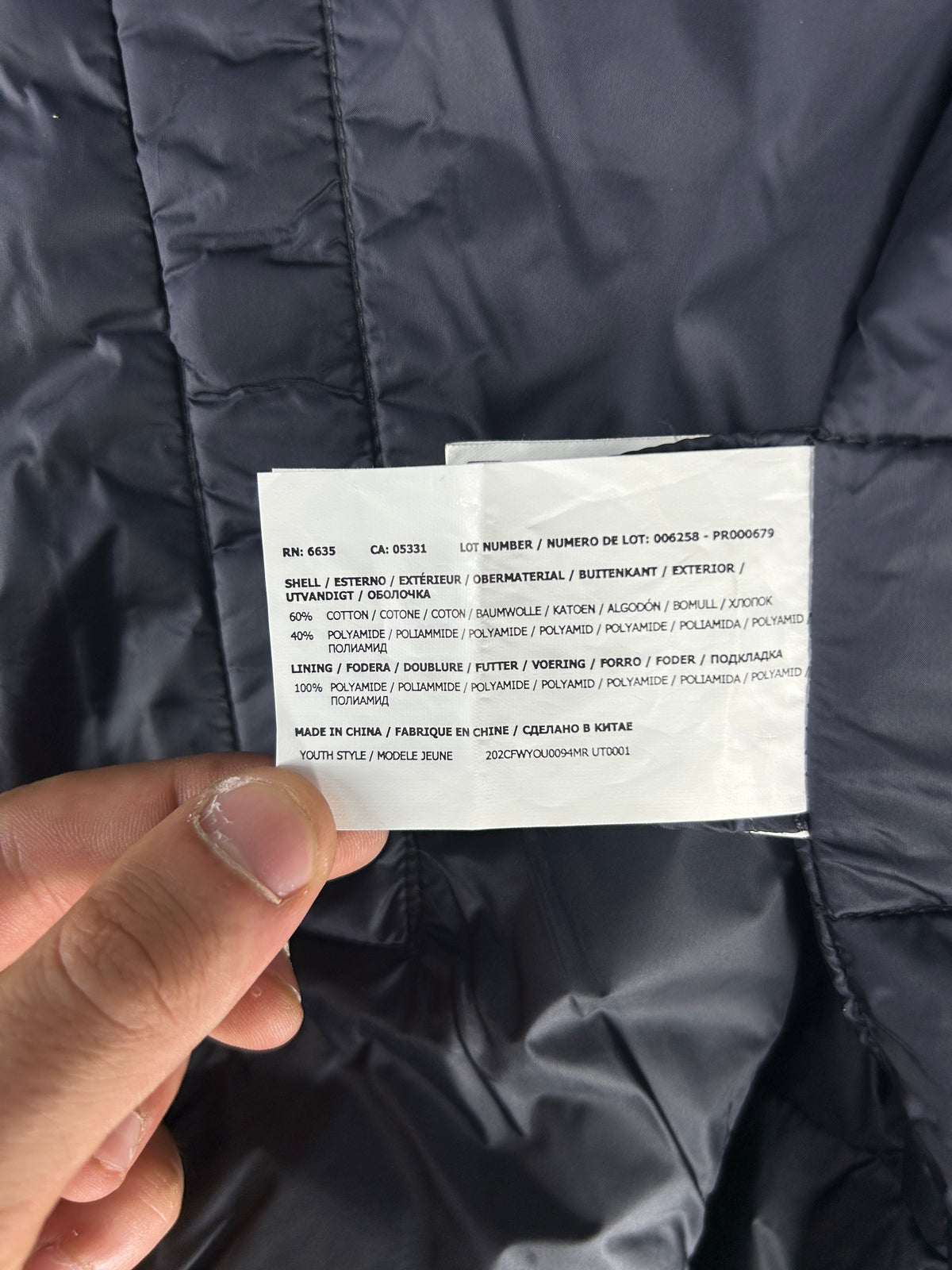 Giubbotto imbottito Woolrich grigio scuro con cappuccio – Uomo Taglia L