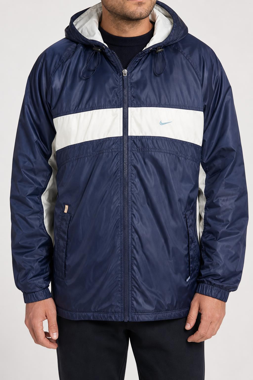 Giacca a vento Nike vintage blu e bianca – Uomo Taglia L