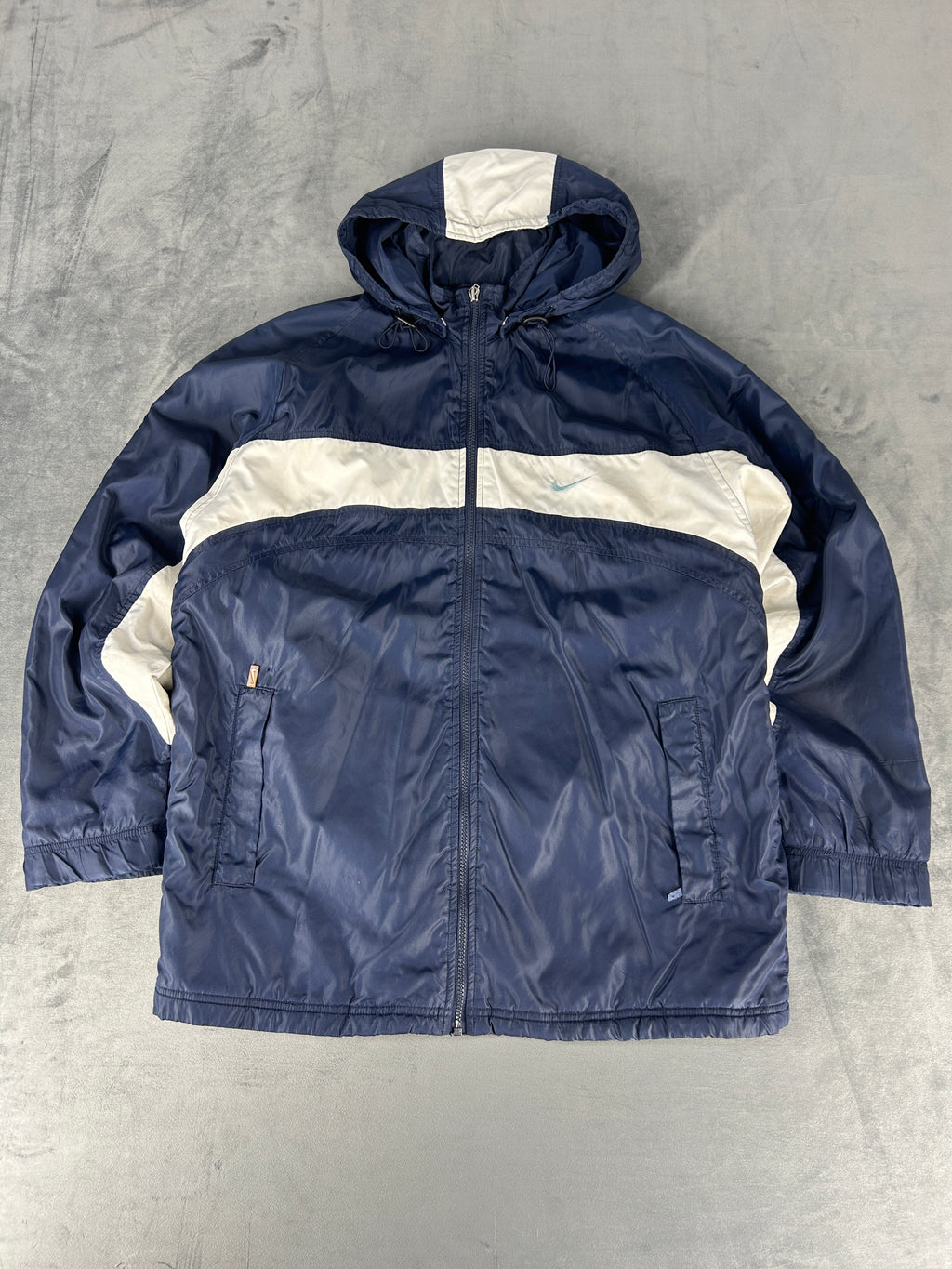 Giacca a vento Nike vintage blu e bianca – Uomo Taglia L