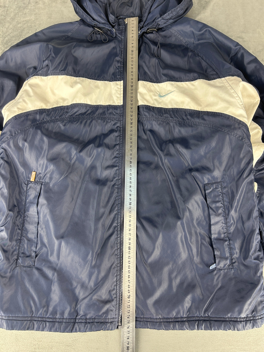 Giacca a vento Nike vintage blu e bianca – Uomo Taglia L