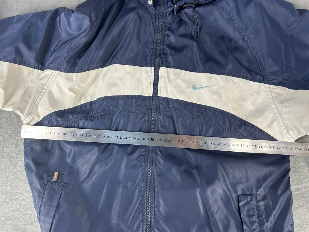 Giacca a vento Nike vintage blu e bianca – Uomo Taglia L