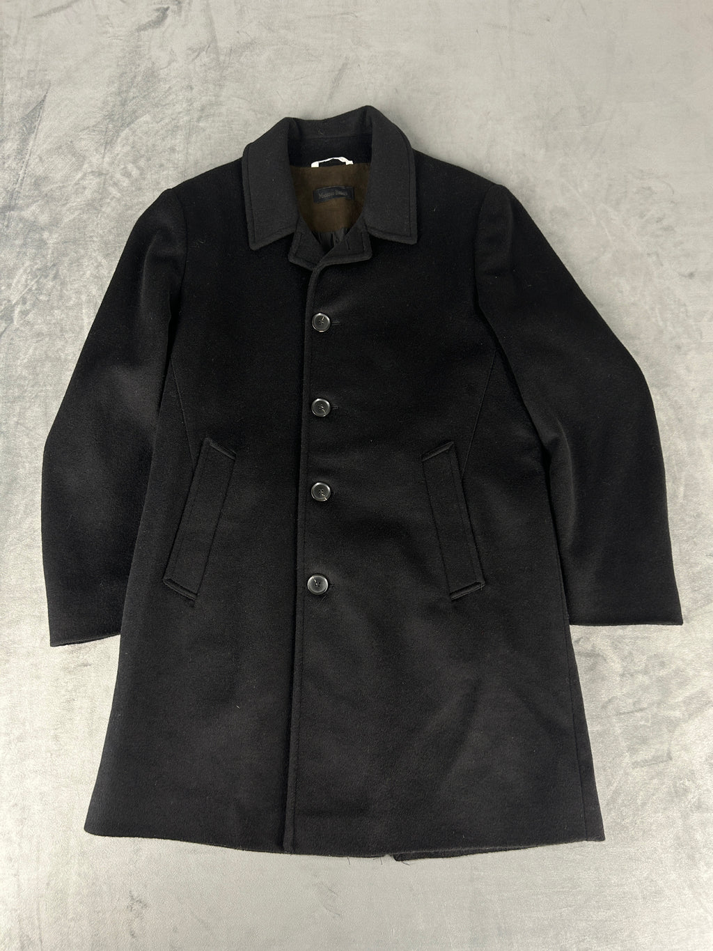 Cappotto Massimo Dutti nero doppiopetto in lana – Uomo Taglia M (IT 46)