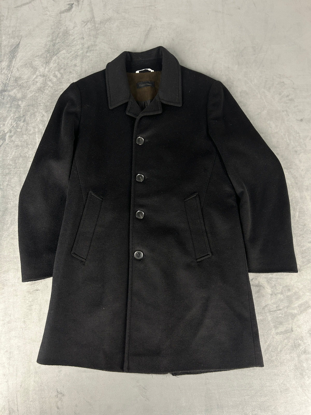 Cappotto Massimo Dutti nero doppiopetto in lana – Uomo Taglia M (IT 46)