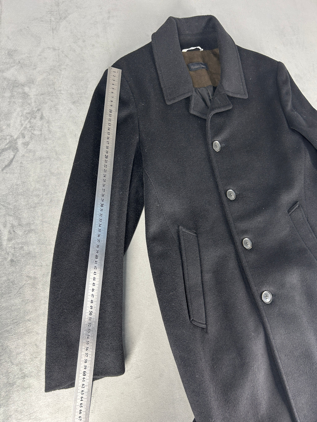 Cappotto Massimo Dutti nero doppiopetto in lana – Uomo Taglia M (IT 46)