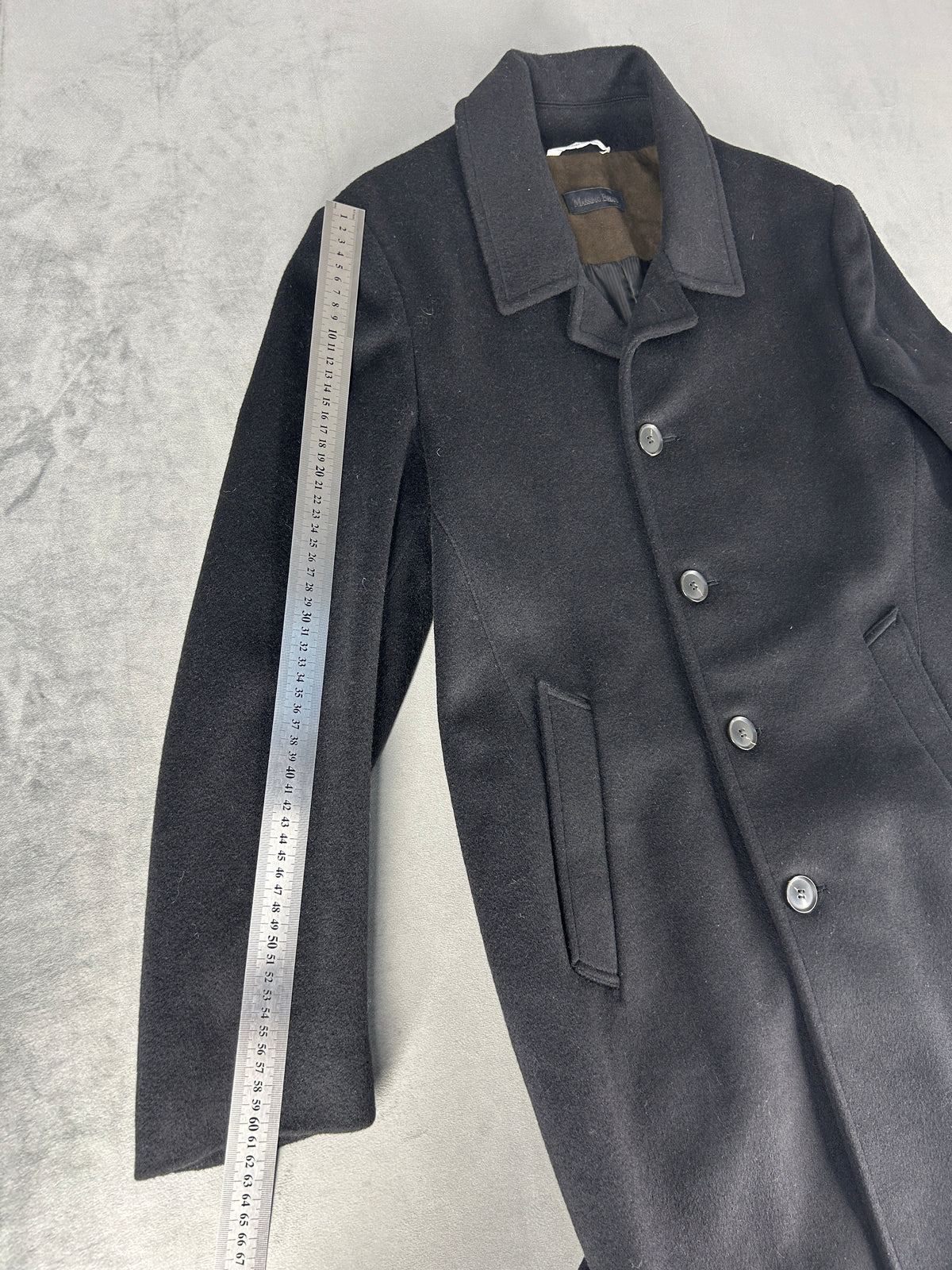 Cappotto Massimo Dutti nero doppiopetto in lana – Uomo Taglia M (IT 46)