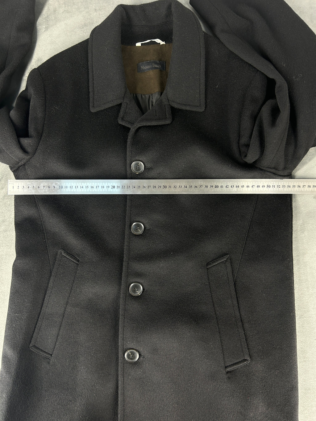 Cappotto Massimo Dutti nero doppiopetto in lana – Uomo Taglia M (IT 46)