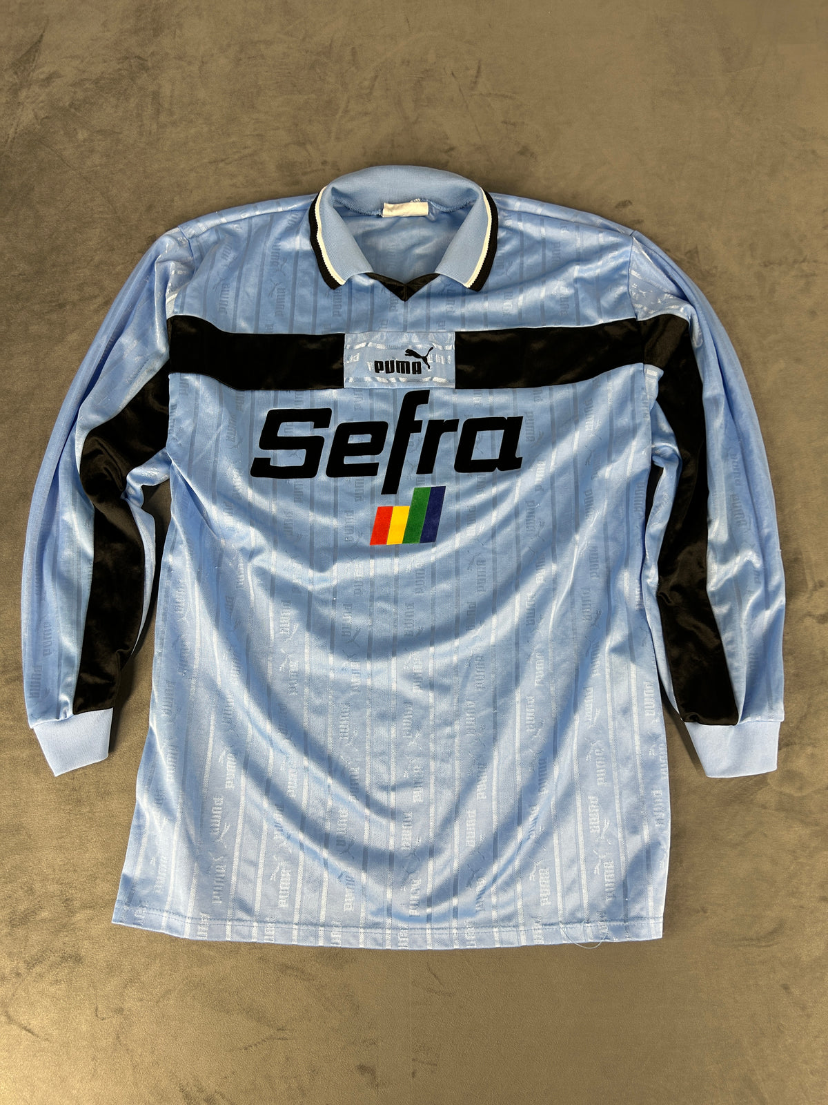 Maglia calcio Puma vintage azzurra Sefra – Uomo Taglia XL