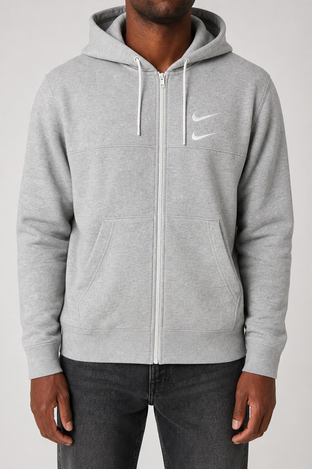 Felpa full-zip Nike Swoosh grigia – Uomo Taglia L