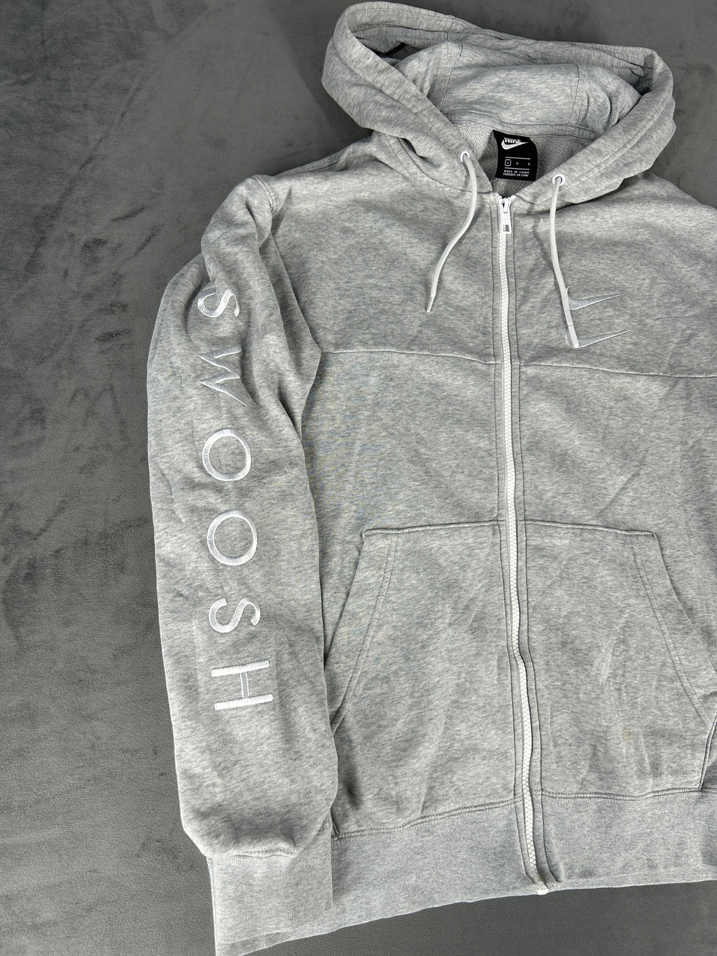 Felpa full-zip Nike Swoosh grigia – Uomo Taglia L