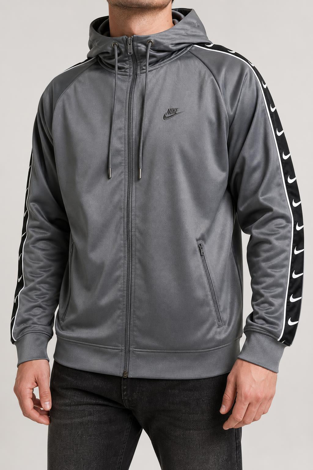 Felpa full-zip Nike grigia con cappuccio – Uomo Taglia L