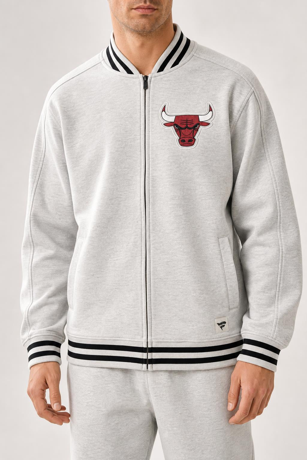 Felpa full-zip Fanatics Chicago Bulls grigia – Uomo Taglia M