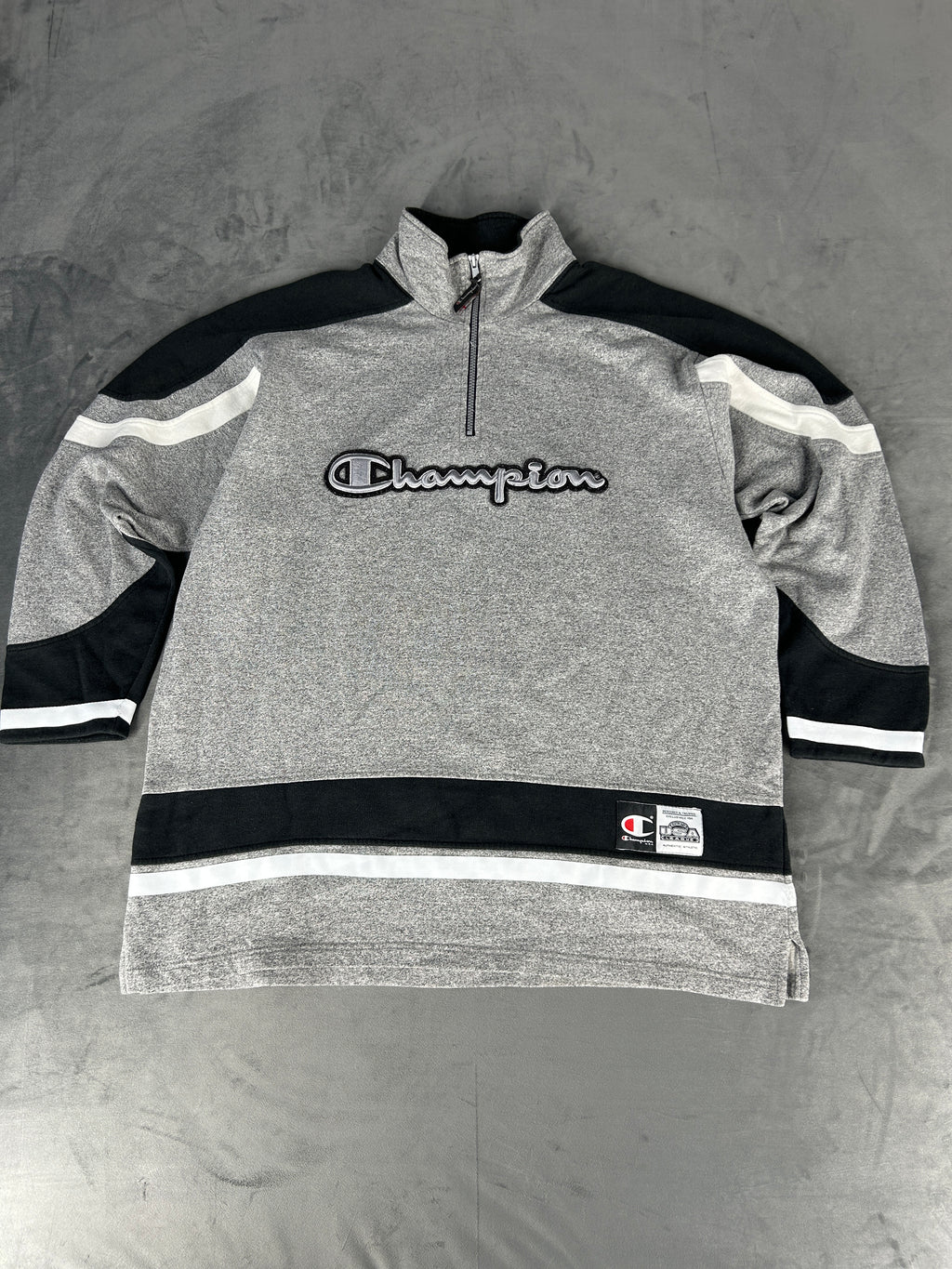 Felpa Champion half-zip grigia – Uomo Taglia XL