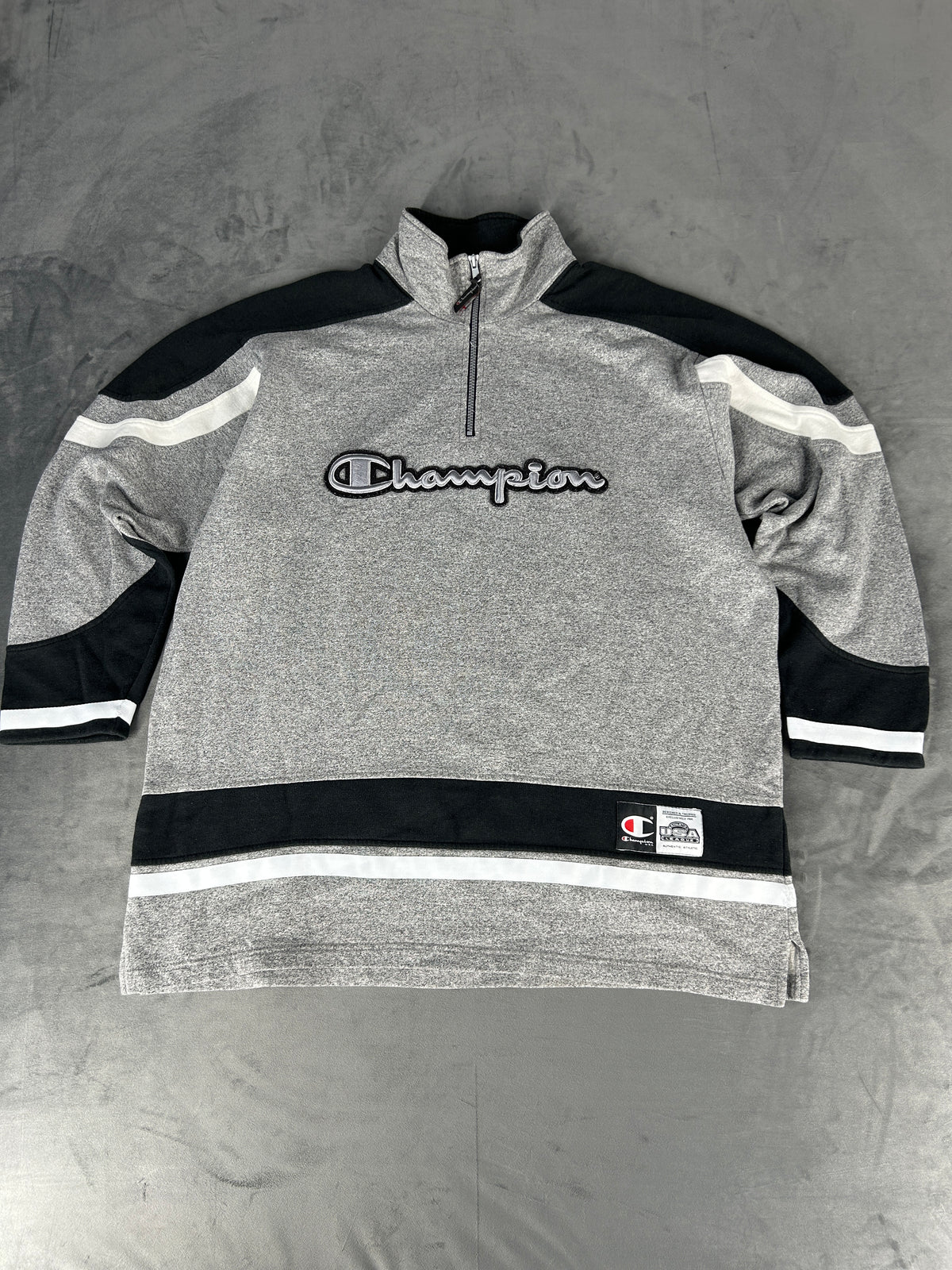 Felpa Champion half-zip grigia – Uomo Taglia XL