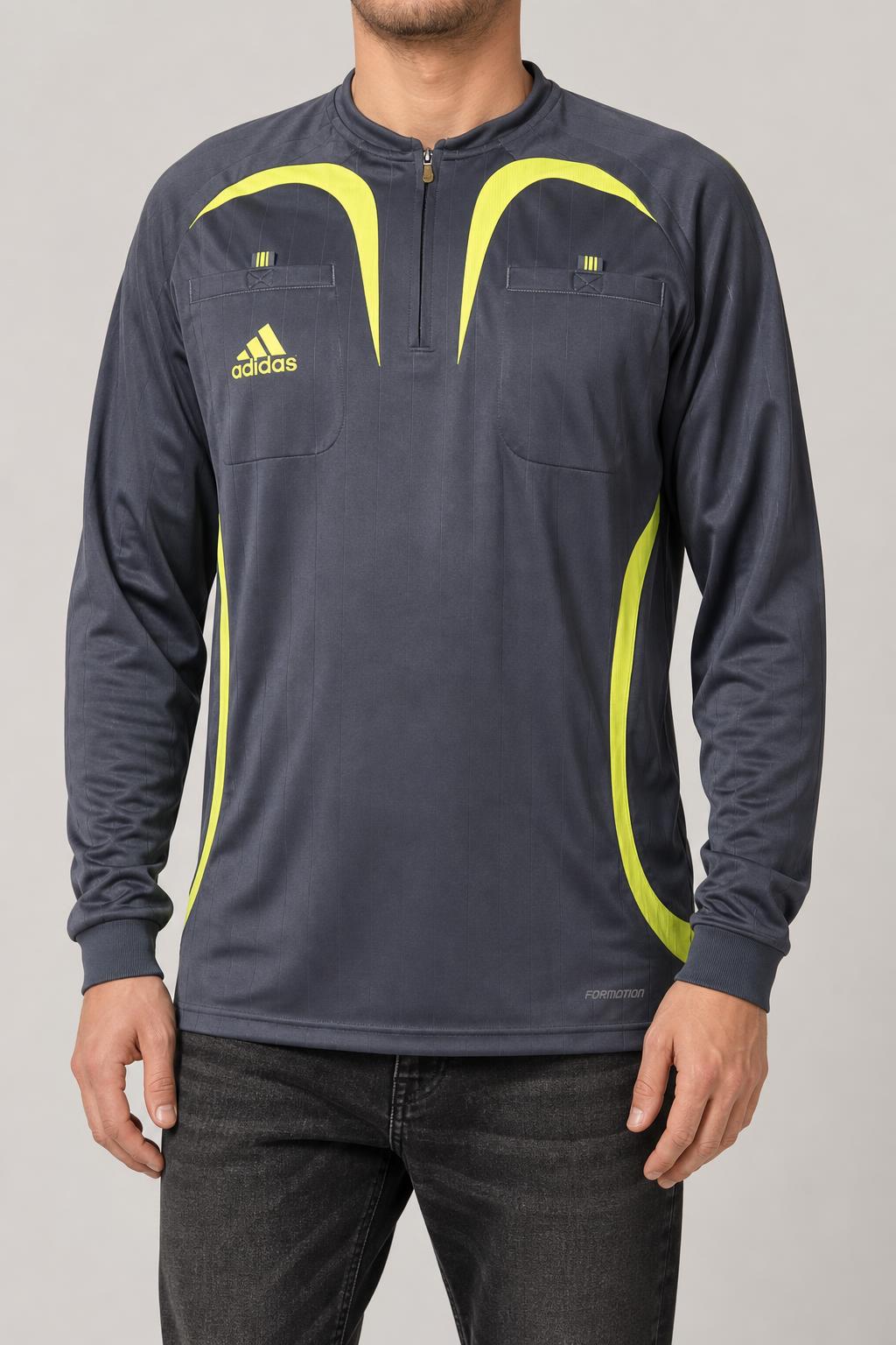 Maglia tecnica Adidas grigio scuro half-zip – Uomo Taglia L