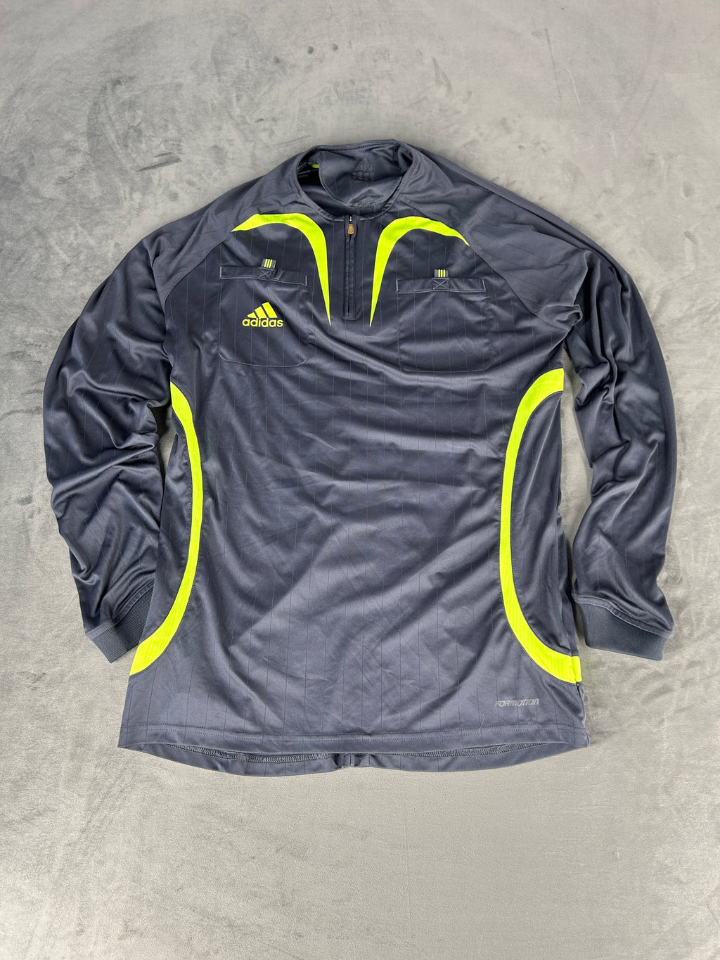 Maglia tecnica Adidas grigio scuro half-zip – Uomo Taglia L