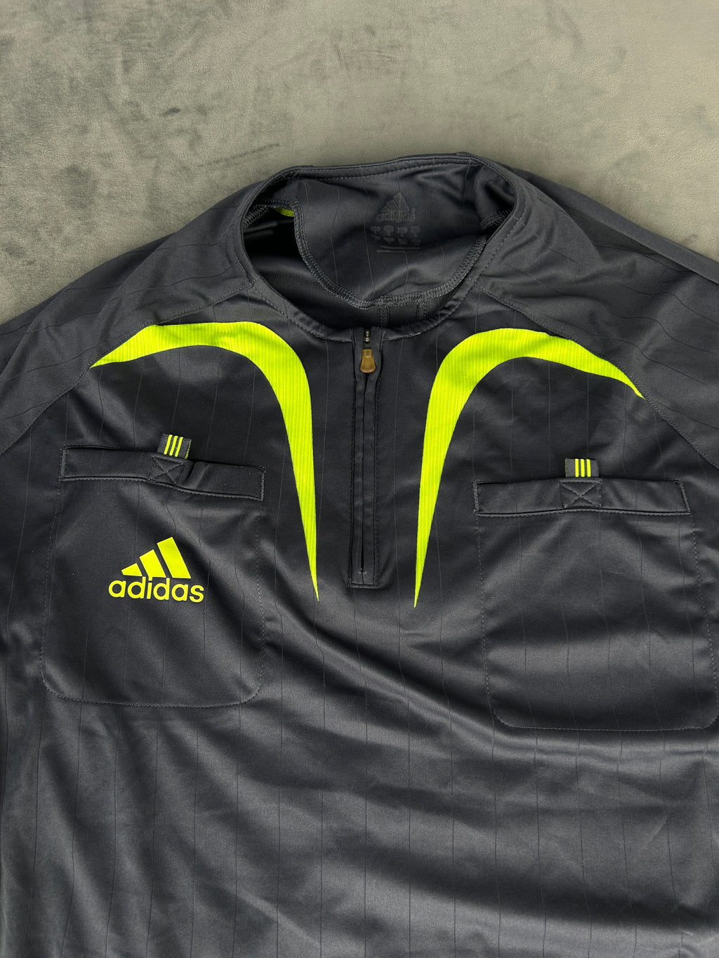 Maglia tecnica Adidas grigio scuro half-zip – Uomo Taglia L