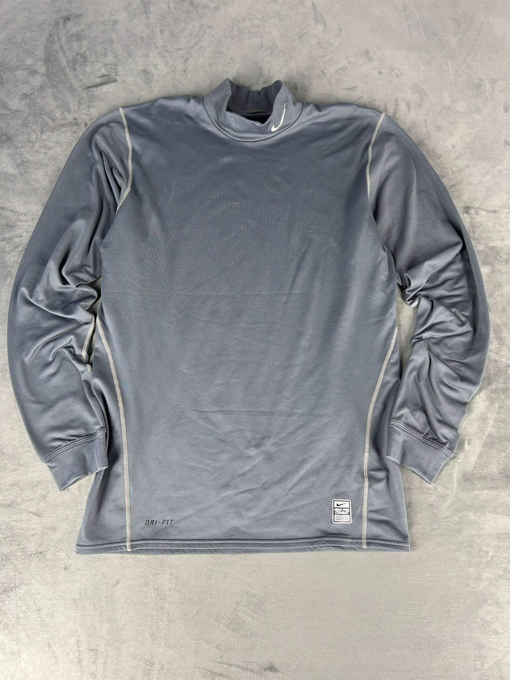 Maglia tecnica Nike Pro mock-neck grigia manica lunga – Uomo Taglia L