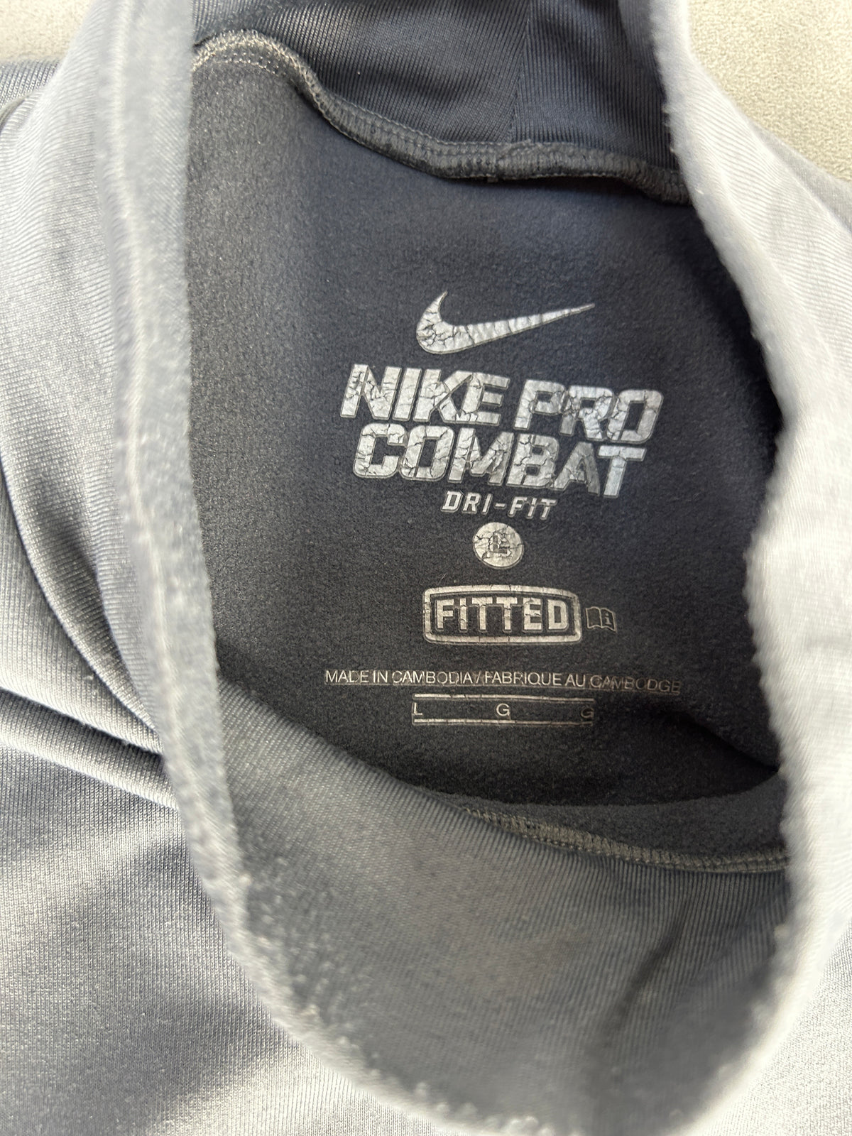 Maglia tecnica Nike Pro mock-neck grigia manica lunga – Uomo Taglia L