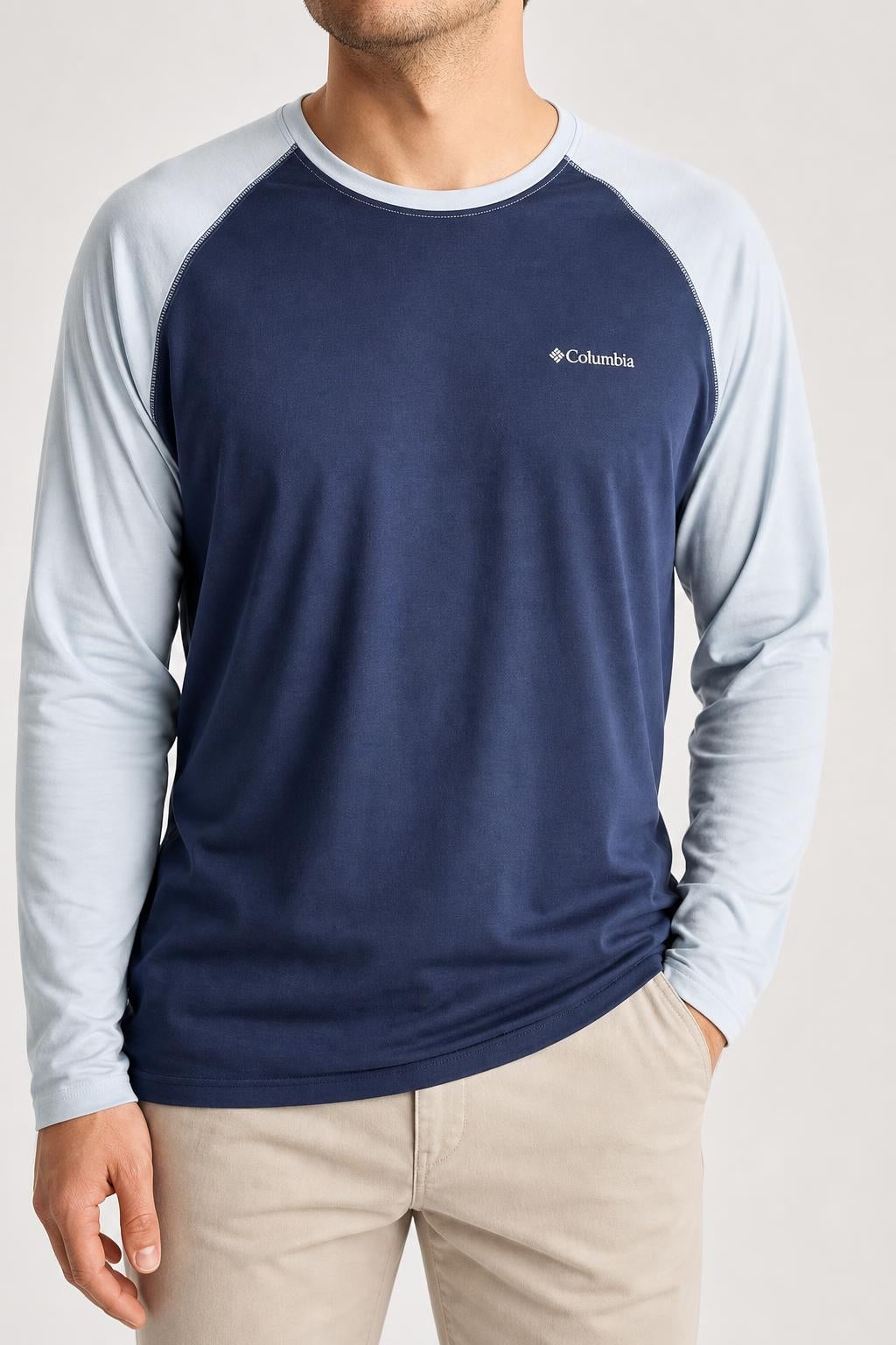 T-shirt manica lunga Columbia blu navy/azzurra – Uomo Taglia L