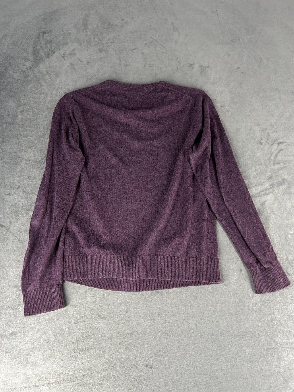 Maglione Tommy Hilfiger scollo a V viola misto cachemire – Uomo Taglia L