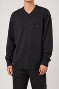 Maglione Tommy Hilfiger scollo a V nero – Uomo Taglia L