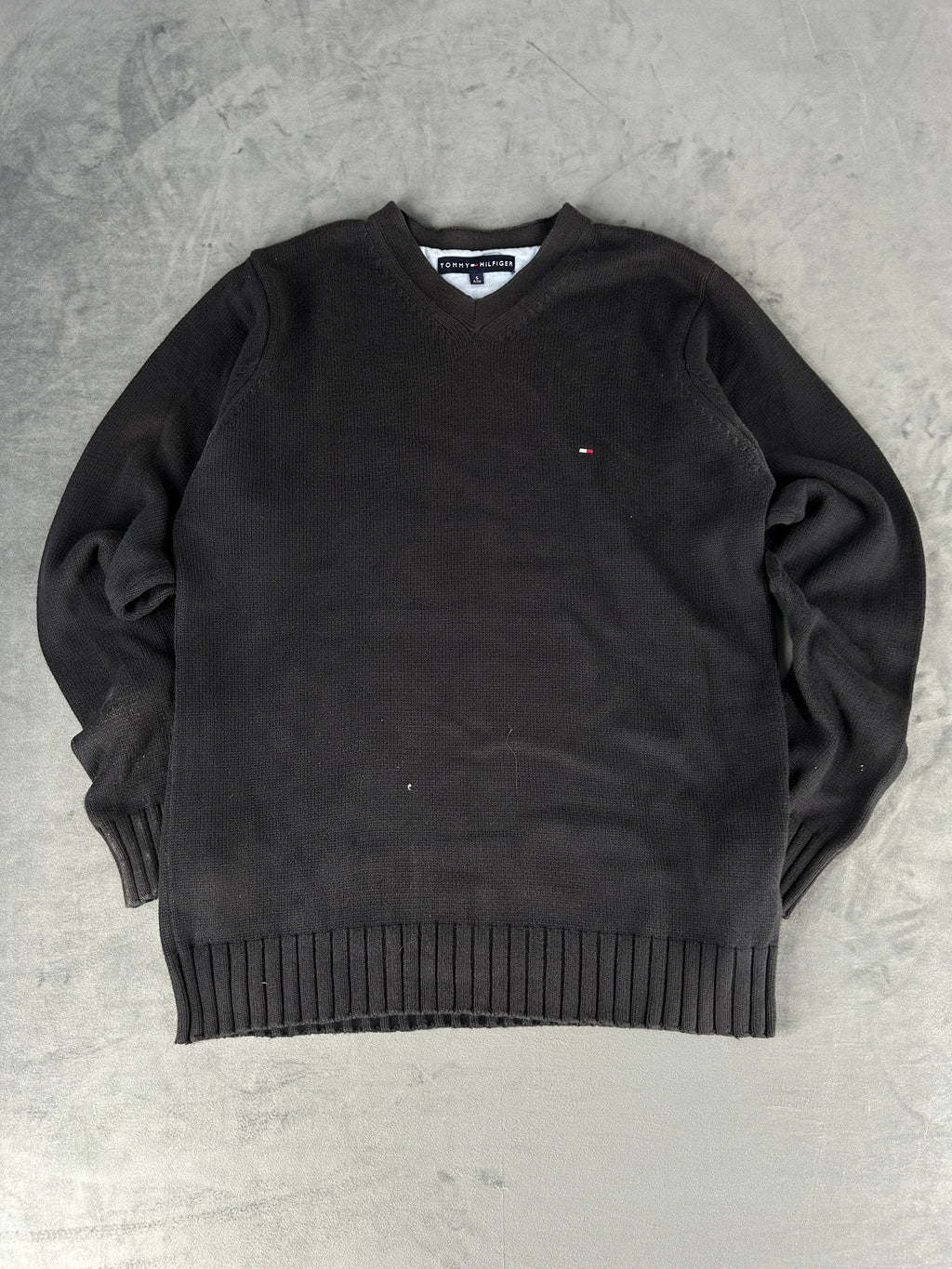 Maglione Tommy Hilfiger scollo a V nero – Uomo Taglia L