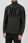 Dolcevita Bikkembergs verde militare in lana con logo – Uomo Taglia M