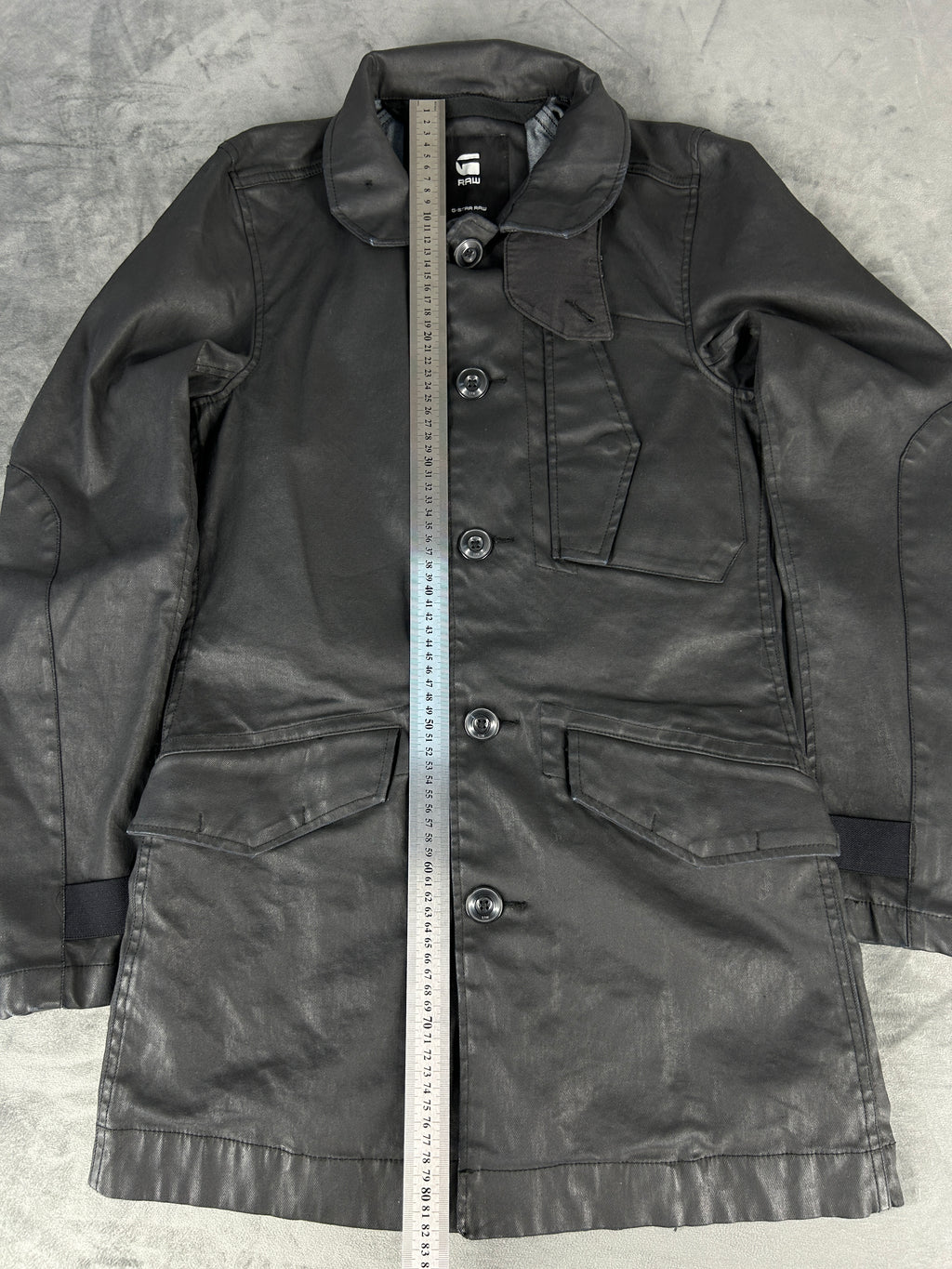 Cappotto G-Star RAW nero in cotone cerato – Uomo Taglia L
