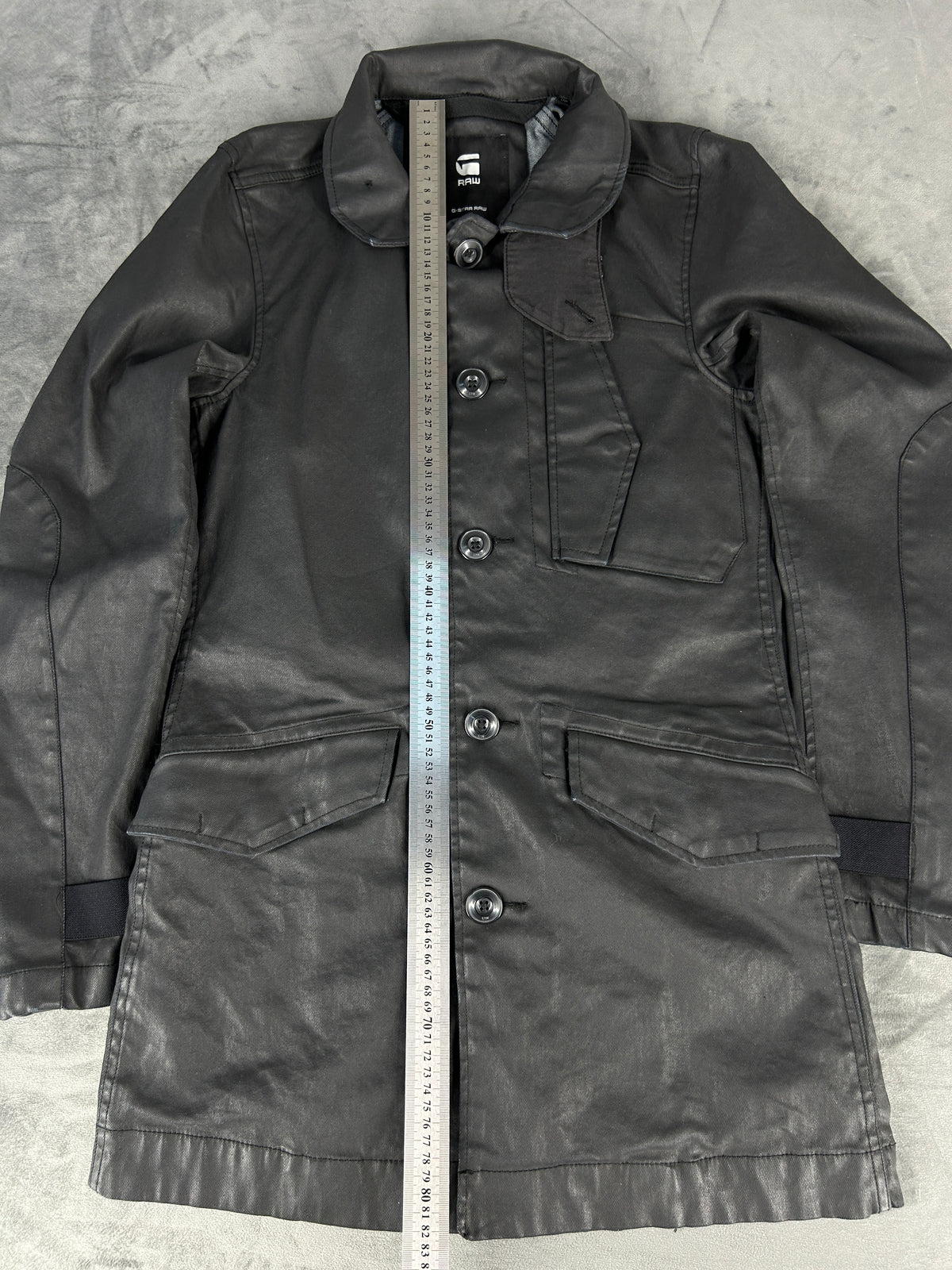 Cappotto G-Star RAW nero in cotone cerato – Uomo Taglia L