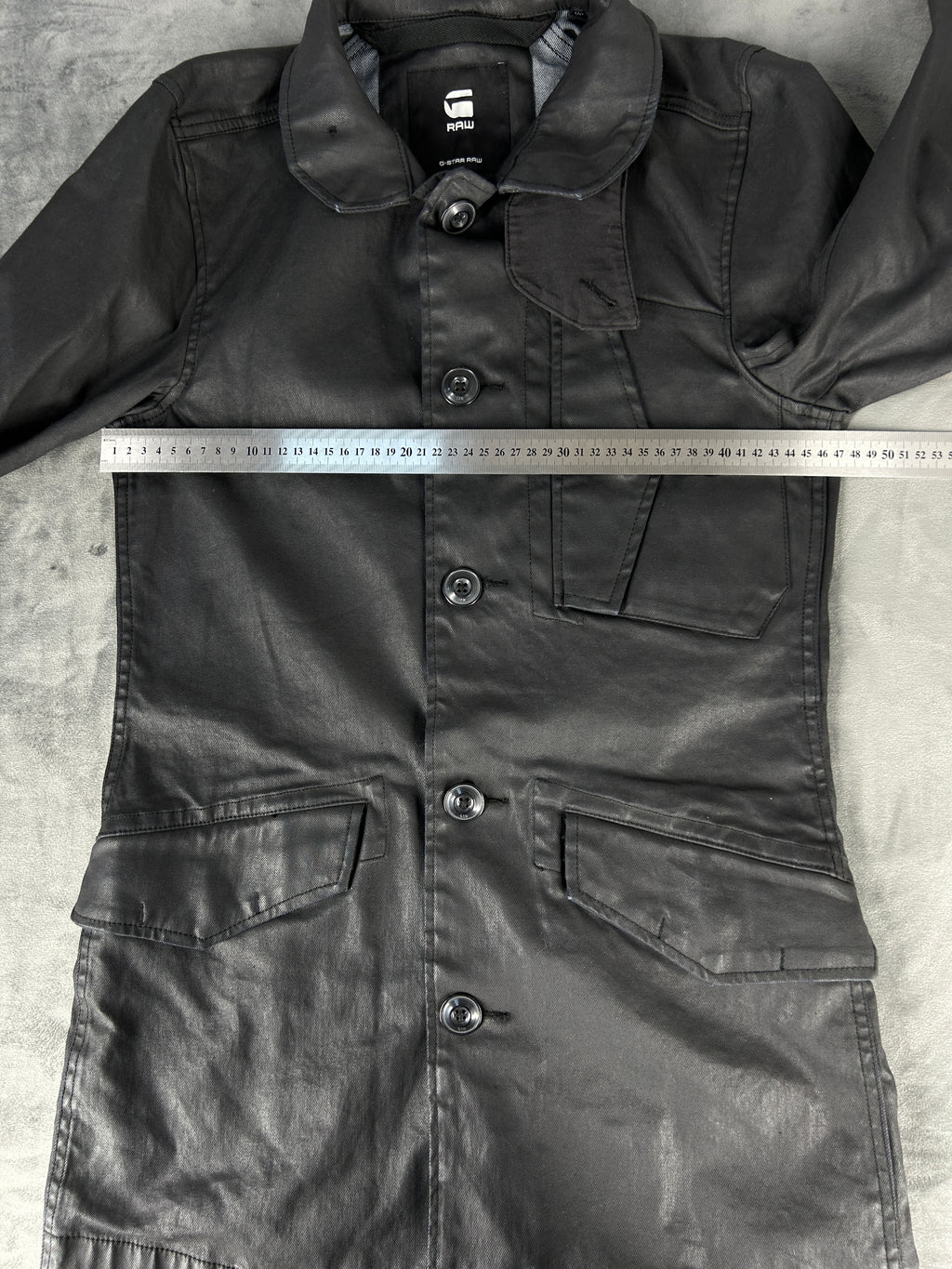 Cappotto G-Star RAW nero in cotone cerato – Uomo Taglia L